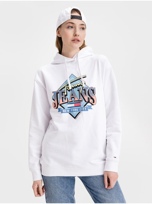 Tommy Jeans, Hoodie, White, Women
